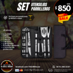 Juego de utensilios parrilleros de acero inoxidable